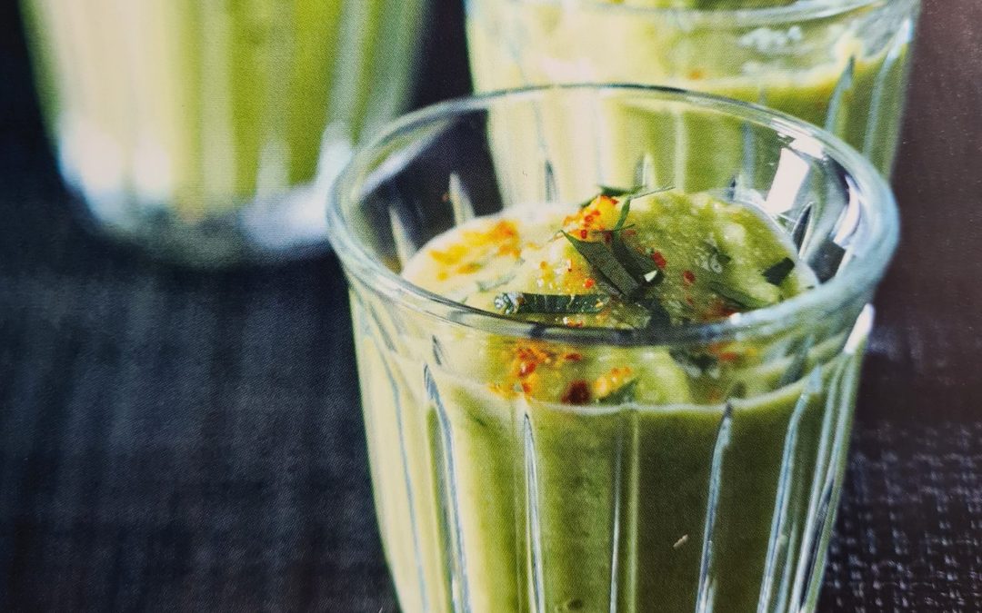 Jus concombre avocat coriandre C.Lignac