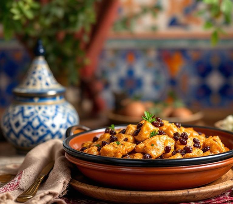 Tajine de Poulet au Miel et Raisins secs