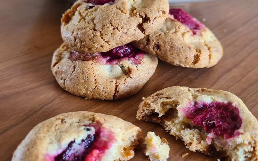 Cookies aux cranberries chocolat blanc framboise