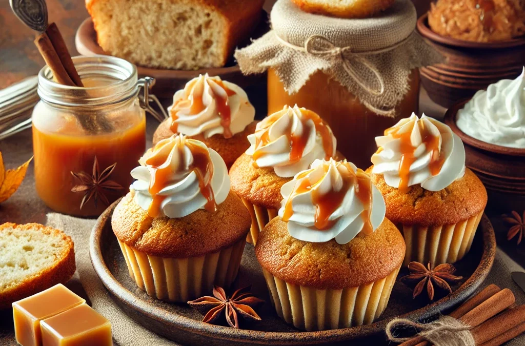 Muffins caramel beurre salé pain rassis thermomix