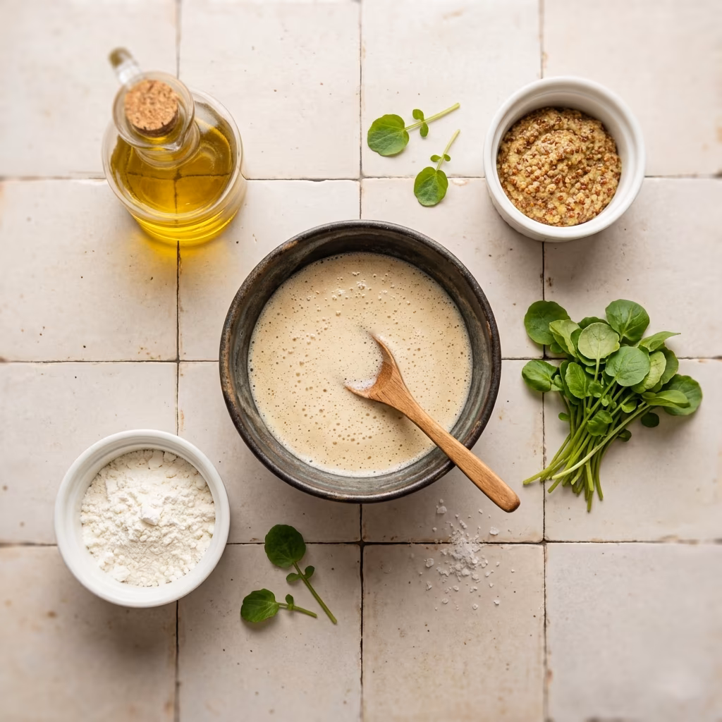 Pot de sauce vinaigrette Weight Watchers onctueuse et crémeuse préparée au Thermomix TM5 TM6, recette sauce vinaigrette allégée fécule moutarde vinaigre légère et économique